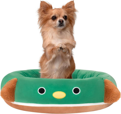 Squishmallows Cama para animais de estimação Original 20 polegadas Avery the Duck - Cama de pelúcia oficial ultramacia de tamanho pequeno