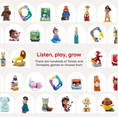 Pacote Toniebox 2 Tonies com 4 Tonies: Disney Frozen Elsa, Disney Frozen 2 Anna, Disney A Bela e a Fera, Disney Enrolados, Nuvem Rosa