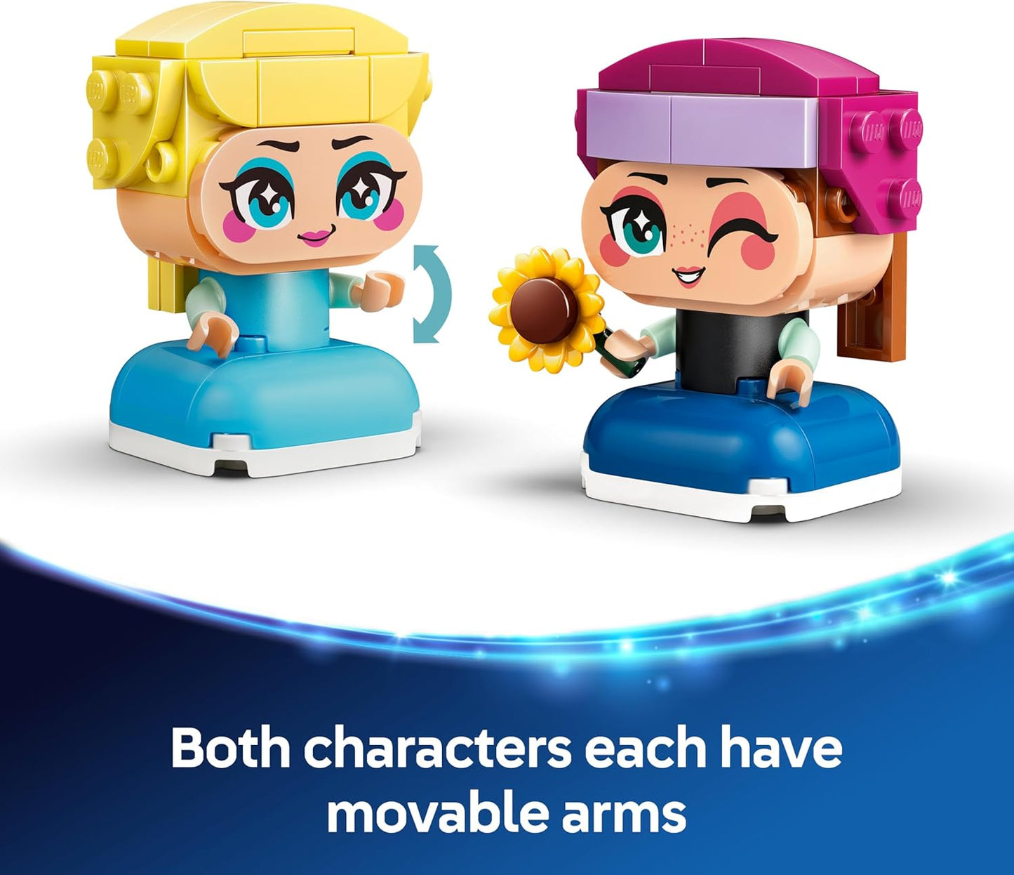 LEGO | Miniaturas da Anna e da Elsa de Frozen da Disney - Brinquedo de Princesa com 2 Mini Bonecas e Acessórios de Girassol e Raio de Gelo - Ótima Ideia de Presente para Meninas e Fãs a partir de 5 Anos - 43284