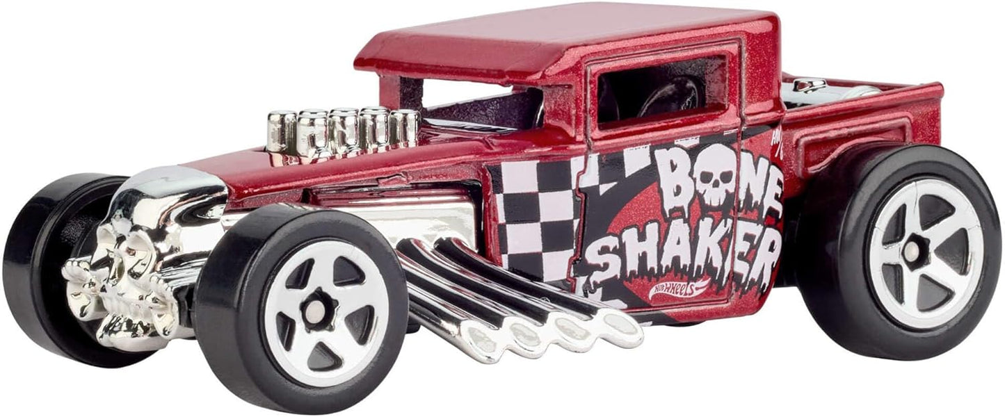 Hot Wheels Carrinhos, Pacote com 5 Carrinhos em Escala 1:64 com Decoração e Embalagem Colecionáveis, Conjunto Comemorativo do 80º Aniversário da Mattel com 5 Veículos, JGK08