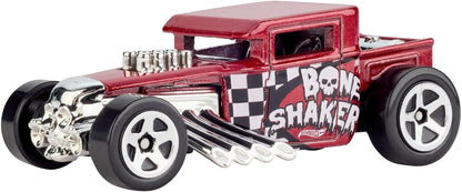 Hot Wheels Carrinhos, Pacote com 5 Carrinhos em Escala 1:64 com Decoração e Embalagem Colecionáveis, Conjunto Comemorativo do 80º Aniversário da Mattel com 5 Veículos, JGK08