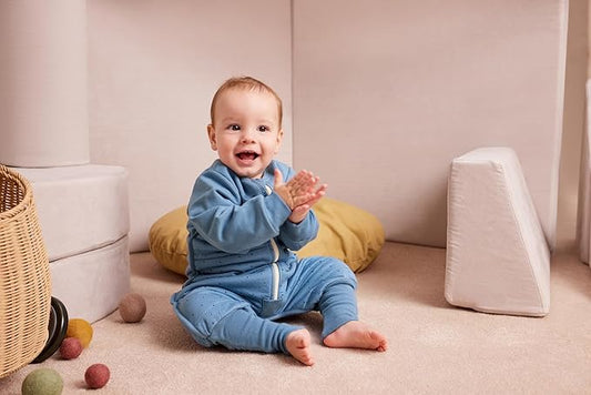 Love To Dream™ Macacão de dormir com pernas, 4-5 anos - Azul Pebbles Storm | Manga comprida, leve, vestível e edredom | 2,5 Tog, ideal para inverno e outono (16–20 °C) | Lavável à máquina, zíper duplo