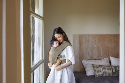 Ergobaby  Abrace porta-bebês para recém-nascidos desde o nascimento com apoio de cabeça, extramacio e ergonômico, verde-oliva macio