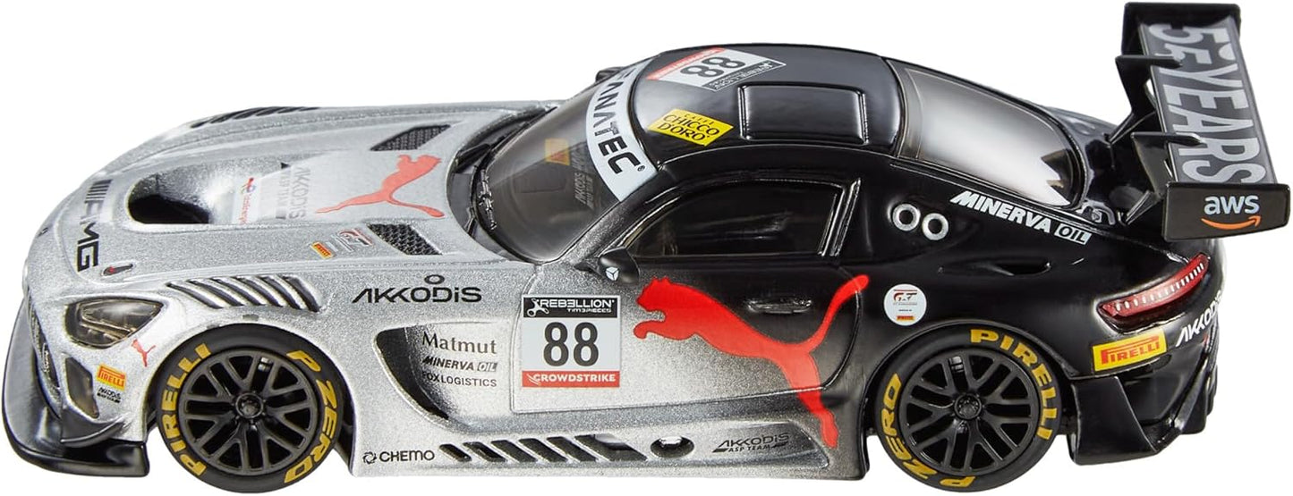 Hot Wheels Premium Mercedes-AMG GT3, Réplicas Oficiais Licenciadas para Colecionadores Adultos, Pneus Real Riders, Carroceria e Chassi em Metal, HMD44