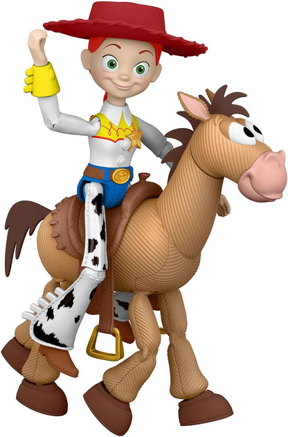 Mattel Disney e Pixar Toy Story 5 – Jessie e Bala no Alvo | Conjunto com 2 Bonecos de Ação (Escala de Brincar / 18 cm), Articulados, Chapéu de Cowboy Removível – JKV21