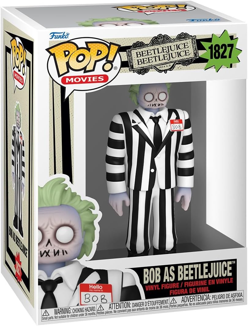 Funko Pop! Filmes: Beetlejuice 2 – BOB como Beetlejuice - Figura de vinil colecionável - Ideia para presente - Produtos oficiais - Brinquedos para crianças e adultos - Fãs de cinema - Figura modelo para colecionadores e exposição