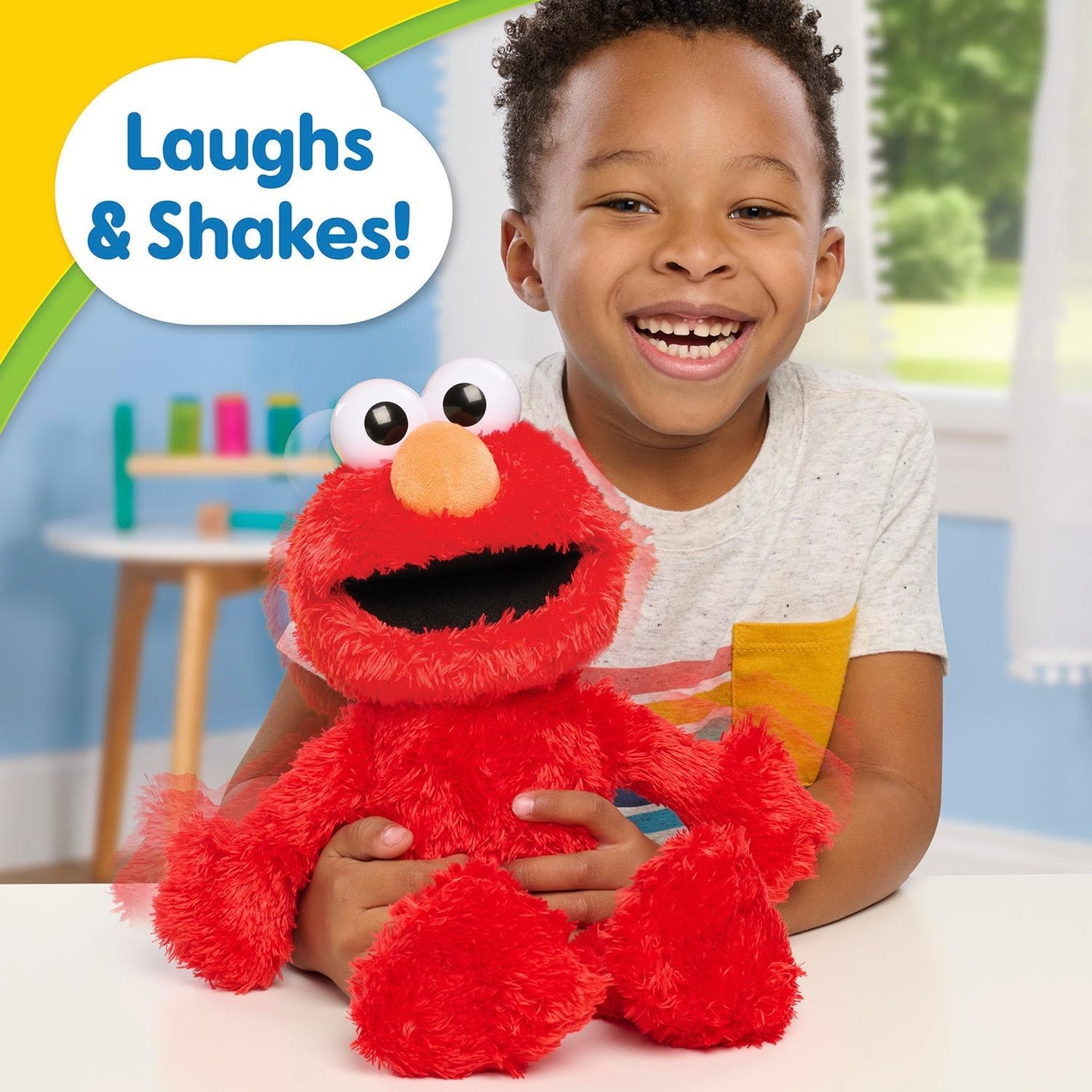 Sesame Street Pelúcia Elmo que Faz Cócegas – Boneco interativo de 34 cm que ri, dá risadinhas e se mexe – Macio e abraçável – Para crianças a partir de 18 meses