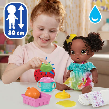 Baby Alive Boneca Fruity Sips, Lima, Conjunto de Boneca de Bebê Espremedor de Fingir, Bebidas e Molhos, Brinquedo para Crianças de 3 Anos ou Mais, Cabelo Preto