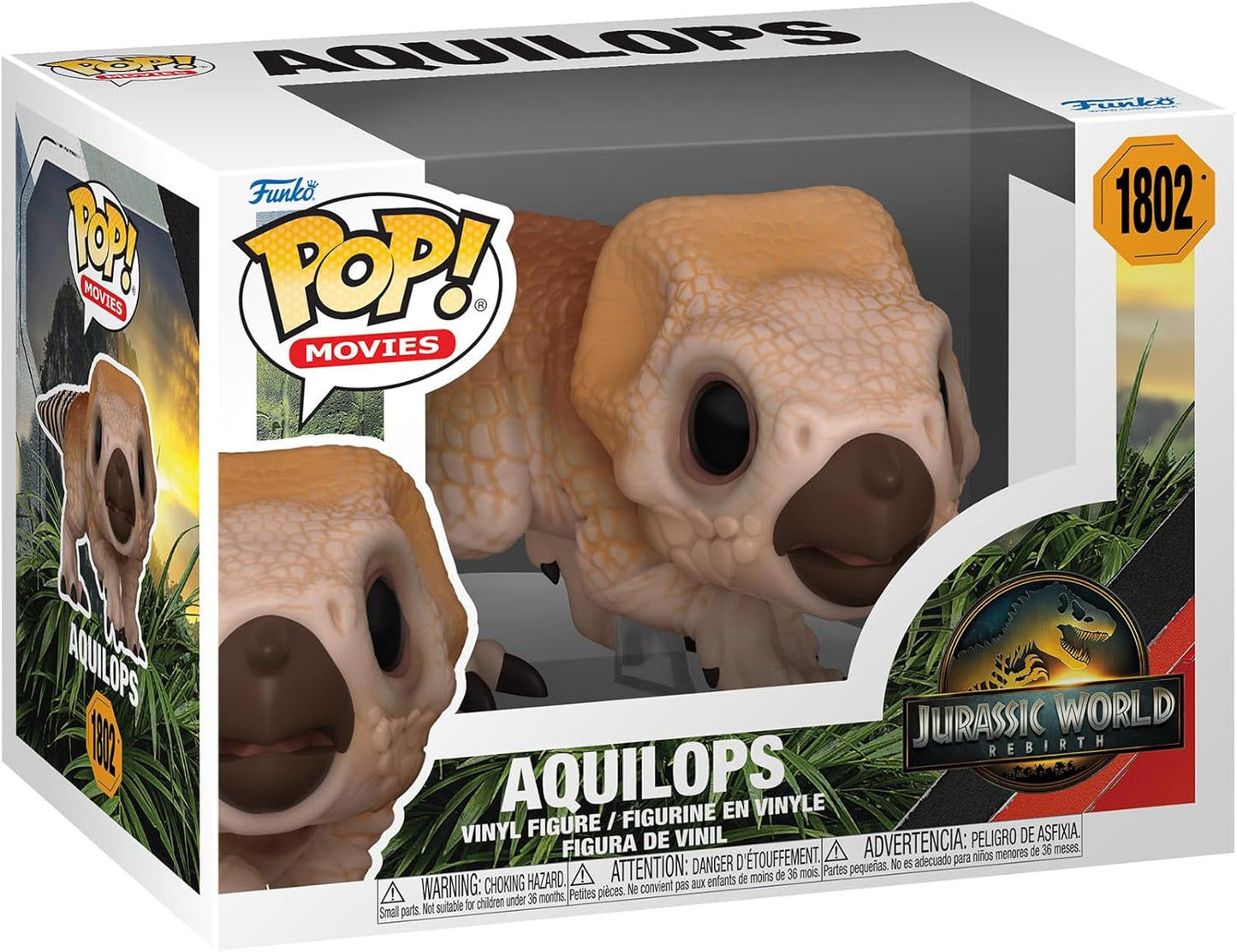 Funko Pop! Filmes: Jurassic World: Rebirth – Aquilops - Figura de vinil colecionável - Ideia de presente - Produtos oficiais - Brinquedos para crianças e adultos - Fãs de cinema - Figura modelo para colecionadores