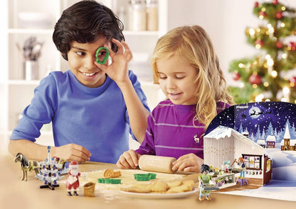 Playmobil  Calendário do Advento de Natal 71088: confeitaria de Natal, inclui padaria de brinquedos e cortadores de biscoitos, brinquedos de Natal para crianças a partir de 4 anos