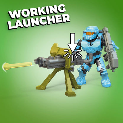 MEGA Conjuntos de Montagem de Veículo Halo Infinite – Moto Chopper Takedown com 2 Microfiguras de Ação Articuladas e Colecionáveis e Acessórios