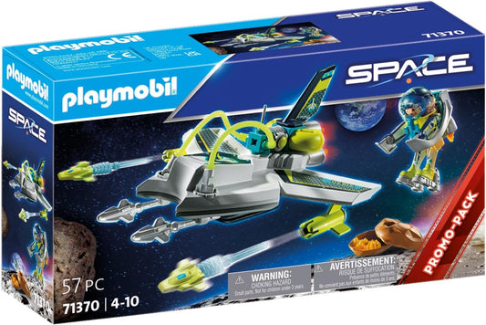 Playmobil 71370 Space Dron espacial de alta tecnología, misión en el espacio exterior, juego de rol divertido e imaginativo, juegos adecuados para niños a partir de 4 años