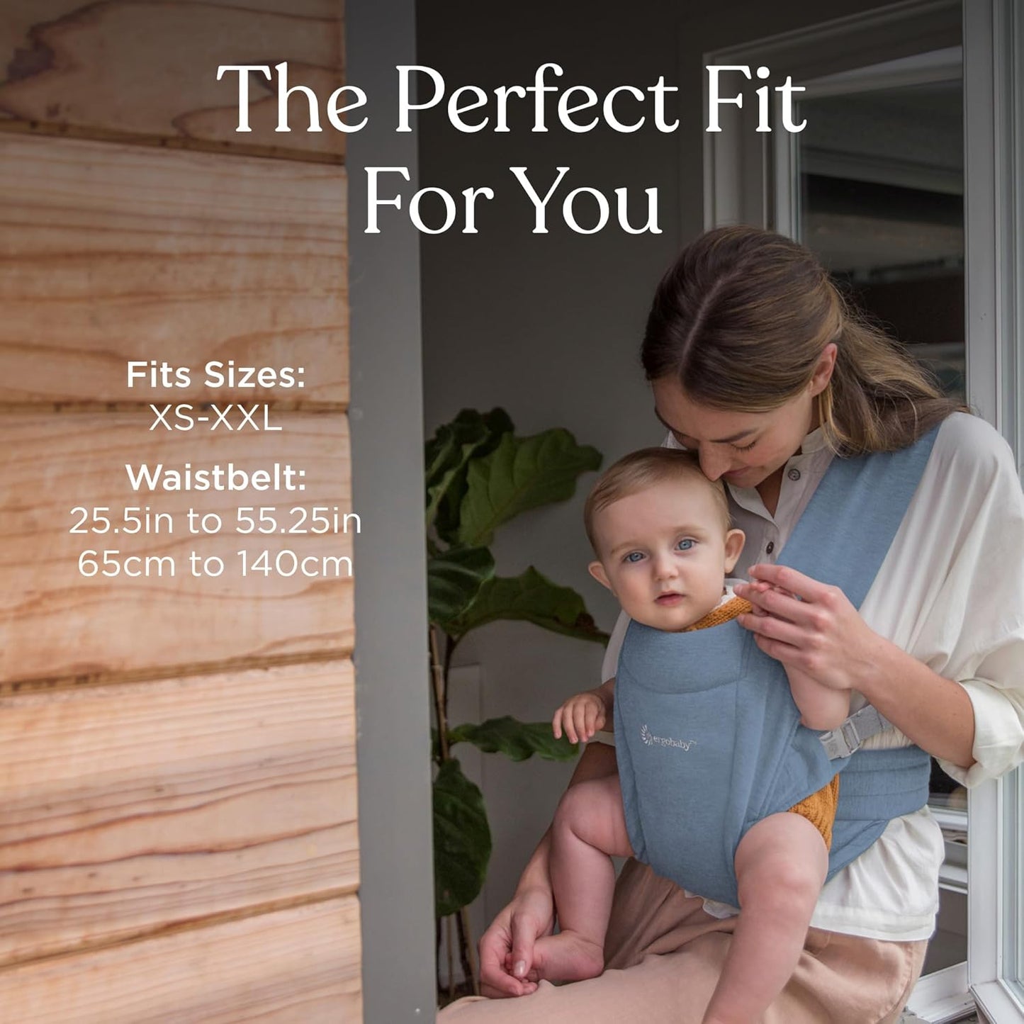 Ergobaby Canguru Embrace Cozy para Recém-Nascido (3-11 kg), Malha Ponte, Azul Oxford