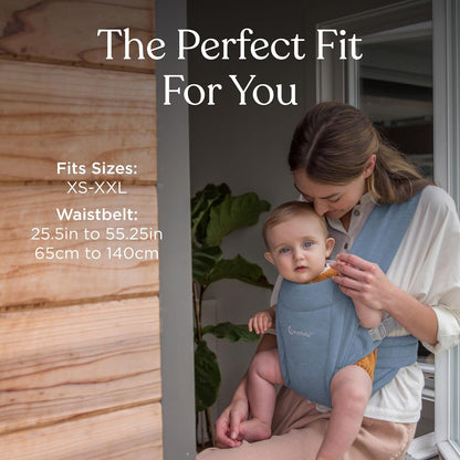 Ergobaby Canguru Embrace Cozy para Recém-Nascido (3-11 kg), Malha Ponte, Azul Oxford