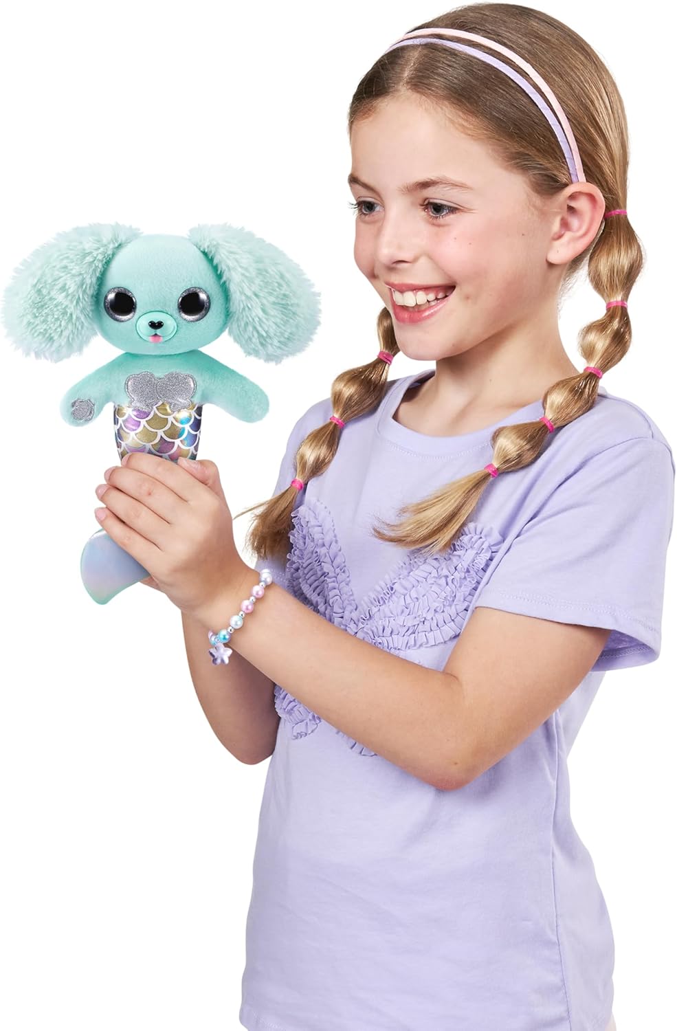 Pets Alive Furmaids da ZURU, brinquedo eletrônico de pelúcia de sereia, bichinhos de pelúcia robóticos e brinquedo interativo para meninas com luzes e 10 surpresas (verde)