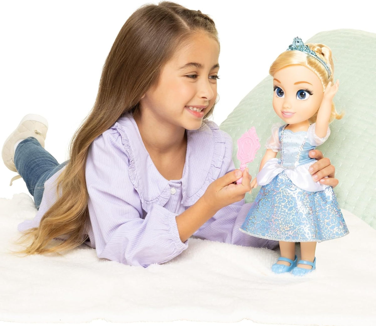 Disney Boneca Princess My Friend Cinderela 35 cm – Disney 100 Anos de Magia, Novo Visual Platinum