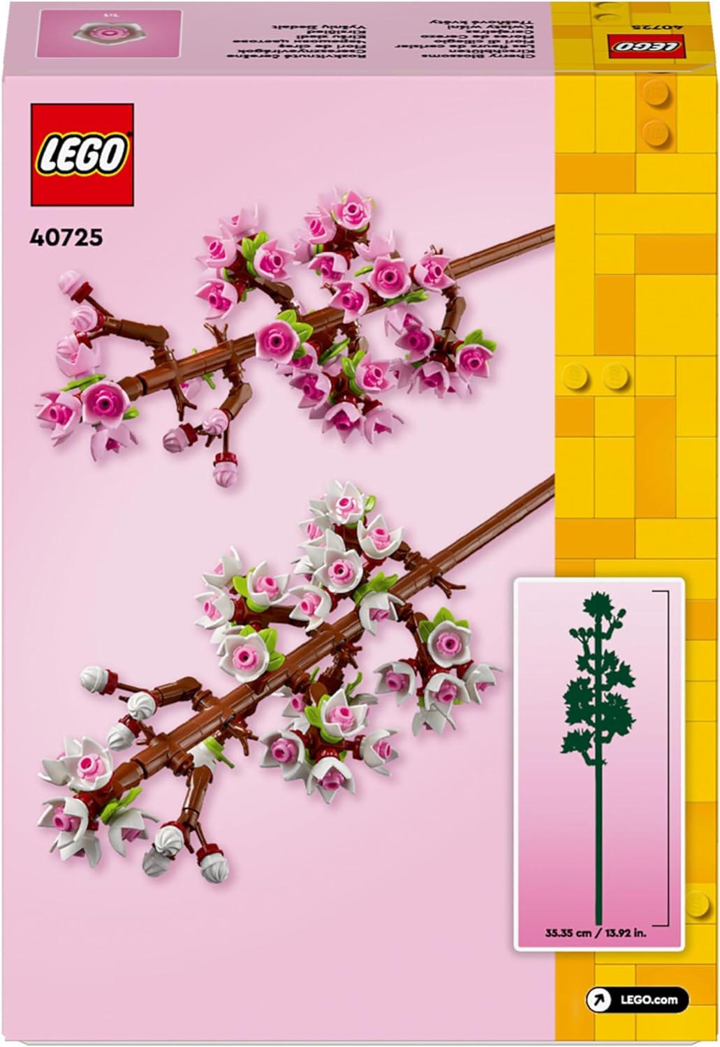 LEGO Cerezos en flor, juego de flores artificiales, idea de regalo para el día de San Valentín, es un excelente accesorio de decoración de escritorio para niñas, niños y adolescentes a partir de 8 años 40725