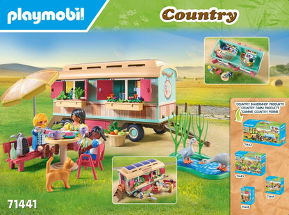 Playmobil  71441 País: Trem Café aconchegante com horta, com trailer cuidadosamente projetado, equipamento detalhado, encenação divertida e imaginativa, conjuntos de jogos sustentáveis adequados para crianças de 4 anos ou mais