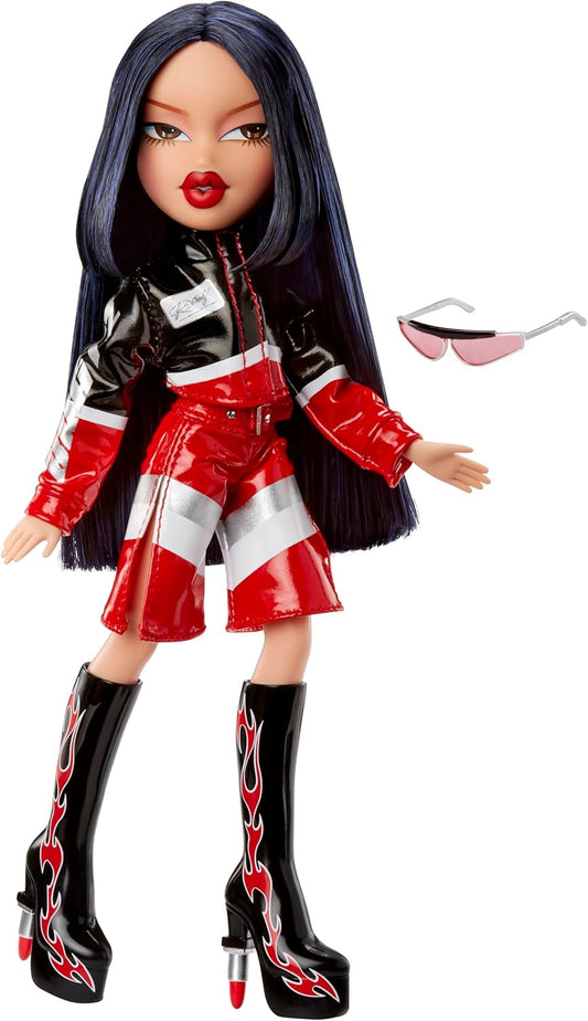 Bratz Jade Cortante - Inclui 1 boneca fashion, vem com roupa e acessórios, bonecas inspiradas em motos, brinquedos fofos para meninas, vermelha