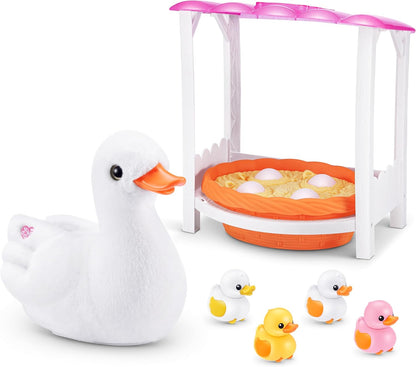 Pets Alive Mommy Duck & Baby Surprise da ZURU Nurturing Play Brinquedo interativo para meninas com chocagem surpresa.