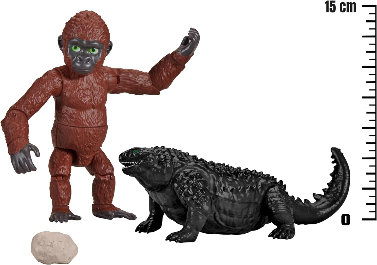 Godzilla x Kong: The New Empire, brinquedos de bonecos de ação Suko e Titanus Doug de 3,5 polegadas, personagens icônicos de filmes colecionáveis, inclui pedra portátil exclusiva, brinquedo adequado para maiores de 4 anos