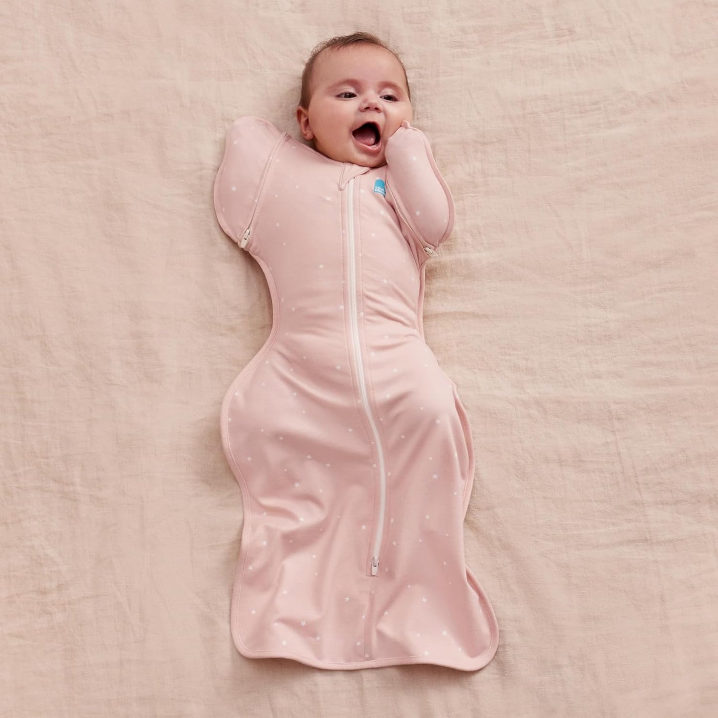 Love To Dream™ Saco de Transição Swaddle UP™, Grande (8,5–11 kg) – Rosa Claro | Ajuste perfeito com abas removíveis | 1.0 Tog | Ideal para primavera e verão (20–24 °C) | Algodão lavável à máquina com zíper duplo