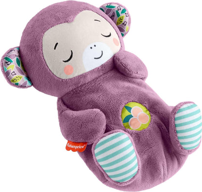 Fisher-Price Brinquedo para Bebê Soothe ‘n Snuggle Macaco de Pelúcia Roxo com Sons Sonoros, Movimentos de Respiração e Luzes para Recém-Nascidos a partir de 0 Meses, JLH41