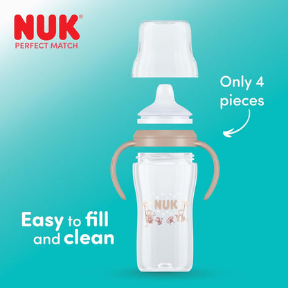 NUK Copo de Aprendizagem Perfect Match | 6+ meses | 150 ml | Copo com Bico Antivazamento para Crianças Pequenas | Alças Antiderrapantes | Ovelha | 1 Unidade
