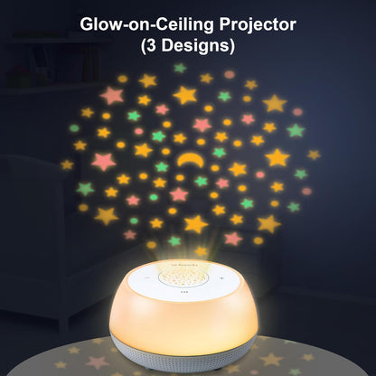 VTech BC8213 V-Hush Junior Treinamento de Sono com 40 histórias/músicas/sons e grave sua própria voz. Alto-falante portátil Bluetooth HD, luz noturna multicolorida de 250+, projetor de teto