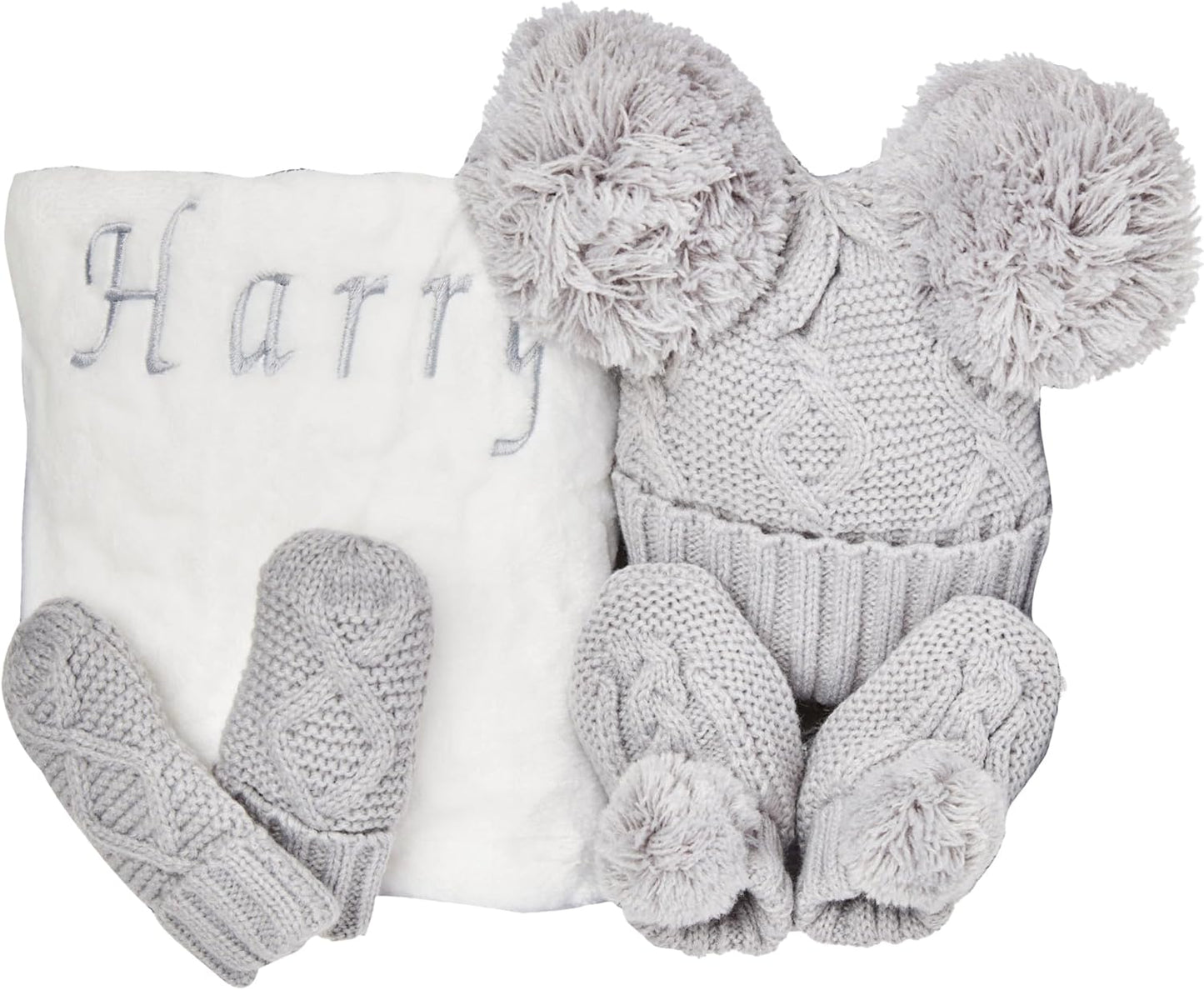 Conjunto de presentes personalizados para bebês meninos - Conjunto de roupas de inverno em tricô para bebês, presentes para recém-nascidos, itens essenciais para bebês para presentes de revelação de recém-nascidos