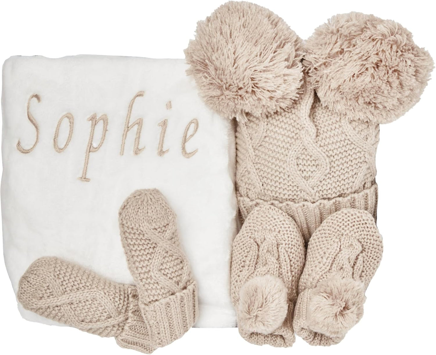 Conjunto de presentes personalizados para bebês meninos - Conjunto de roupas de inverno em tricô para bebês, presentes para recém-nascidos, itens essenciais para bebês para presentes de revelação de recém-nascidos