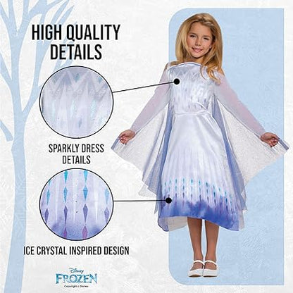 DISGUISE  Fantasia clássica oficial da Disney Elsa Snow Queen, Frozen 2 Costume Kids