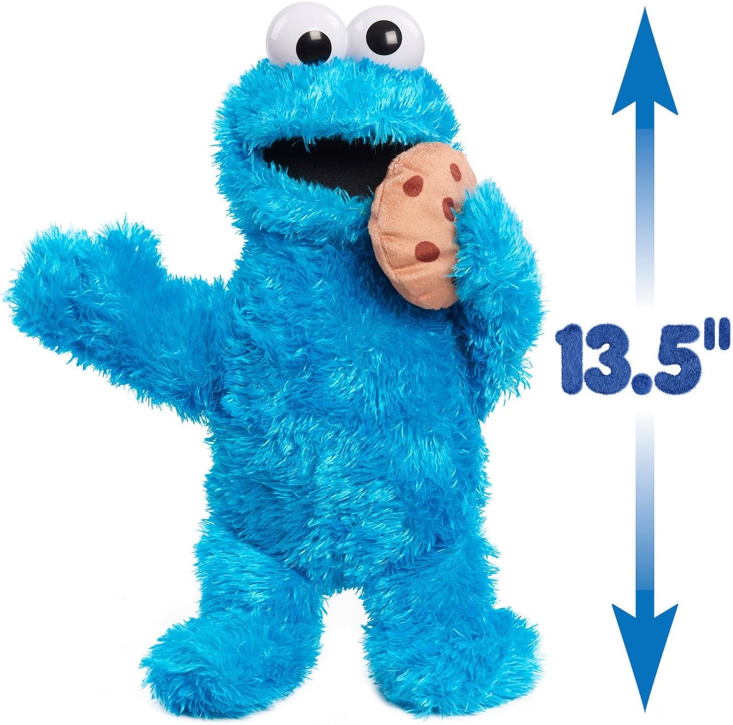Pelúcia do Monstro das Bolachas Nom Nom da Vila Sésamo, 34 cm, com sons e movimentos, azul, da Just Play. Brinquedo infantil para crianças a partir de 18 meses.