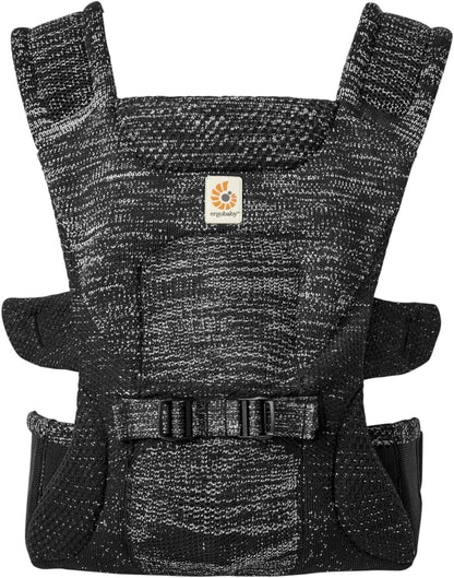 Ergobaby Porta-bebês Aerloom para recém-nascidos e crianças pequenas, porta-bebês ergonômico de 3 posições, na barriga ou nas costas, Formaknit (Onyx)