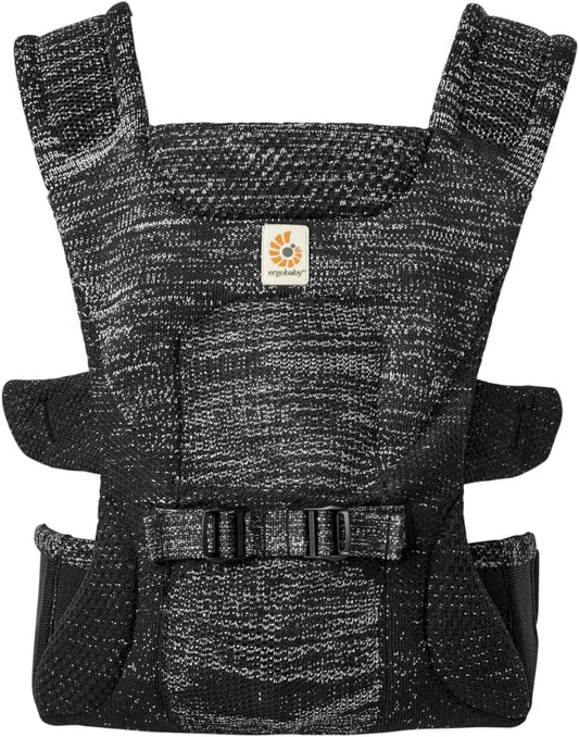 Ergobaby Porta-bebês Aerloom para recém-nascidos e crianças pequenas, porta-bebês ergonômico de 3 posições, na barriga ou nas costas, Formaknit (Onyx)