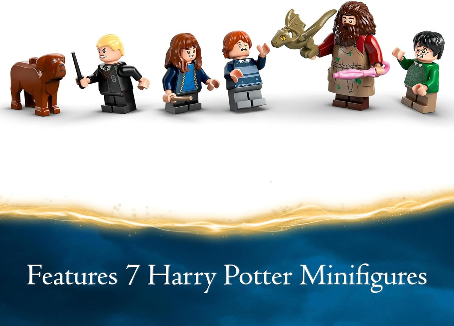 LEGO Harry Potter Cabaña de Hagrid: Una visita inesperada, Casa de juegos para niños, niños y niñas mayores de 8 años, Incluye figuras de dragón y perro, además de minifiguras de 5 personajes de Hermione y Ron, Idea de regalo 76428