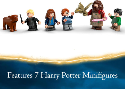 LEGO Harry Potter Cabaña de Hagrid: Una visita inesperada, Casa de juegos para niños, niños y niñas mayores de 8 años, Incluye figuras de dragón y perro, además de minifiguras de 5 personajes de Hermione y Ron, Idea de regalo 76428