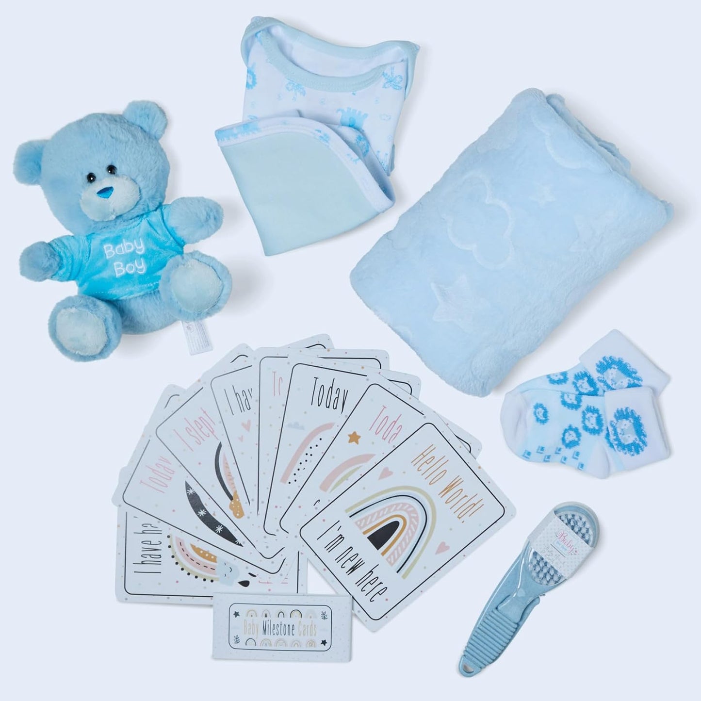 Presentes personalizados para bebês - Caixa de lembranças unissex inclui itens essenciais para bebês recém-nascidos, ursinho de pelúcia, itens essenciais para recém-nascidos e presentes para bebês