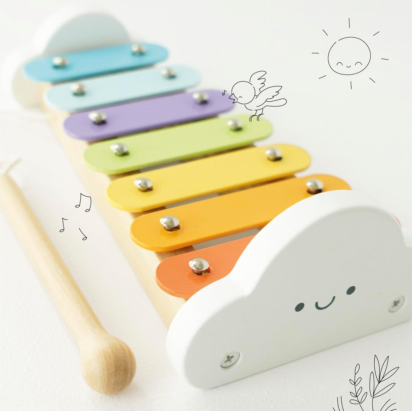Le Toy Van – Xilofone Musical de Madeira | Brinquedo musical colorido para meninas e meninos com 7 notas sonoras deliciosas - adequado para maiores de 18 meses