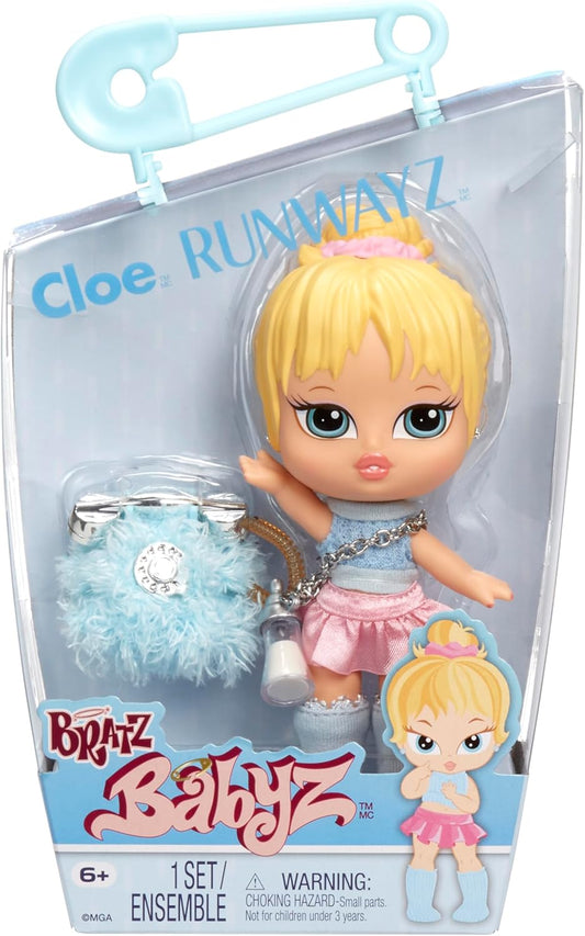 Bratz Boneca Babyz Runwayz, boneca fashion colecionável com roupa estilosa, boneca fofa com colar que funciona como chaveiro - brinquedo infantil - ótimo para crianças a partir de 6 anos