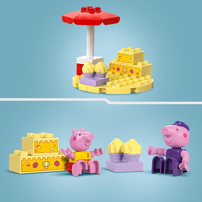 LEGO Brinquedo de viagem de barco DUPLO Peppa Pig, brinquedos para crianças de desenvolvimento inicial e atividades com 2 figuras, conjunto de peças de verão, ideia de presente para meninas e meninos de 2 anos ou mais 10432