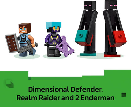 LEGO Minecraft 2 em 1 A Torre Enderman - Brinquedo Modular que Pode Ser Reconstituído em 2 Fortalezas, Incluindo Figuras do Enderman, Endermate e Portal do Nether - Presente para Meninos e Meninas Fãs de Jogos - 21279