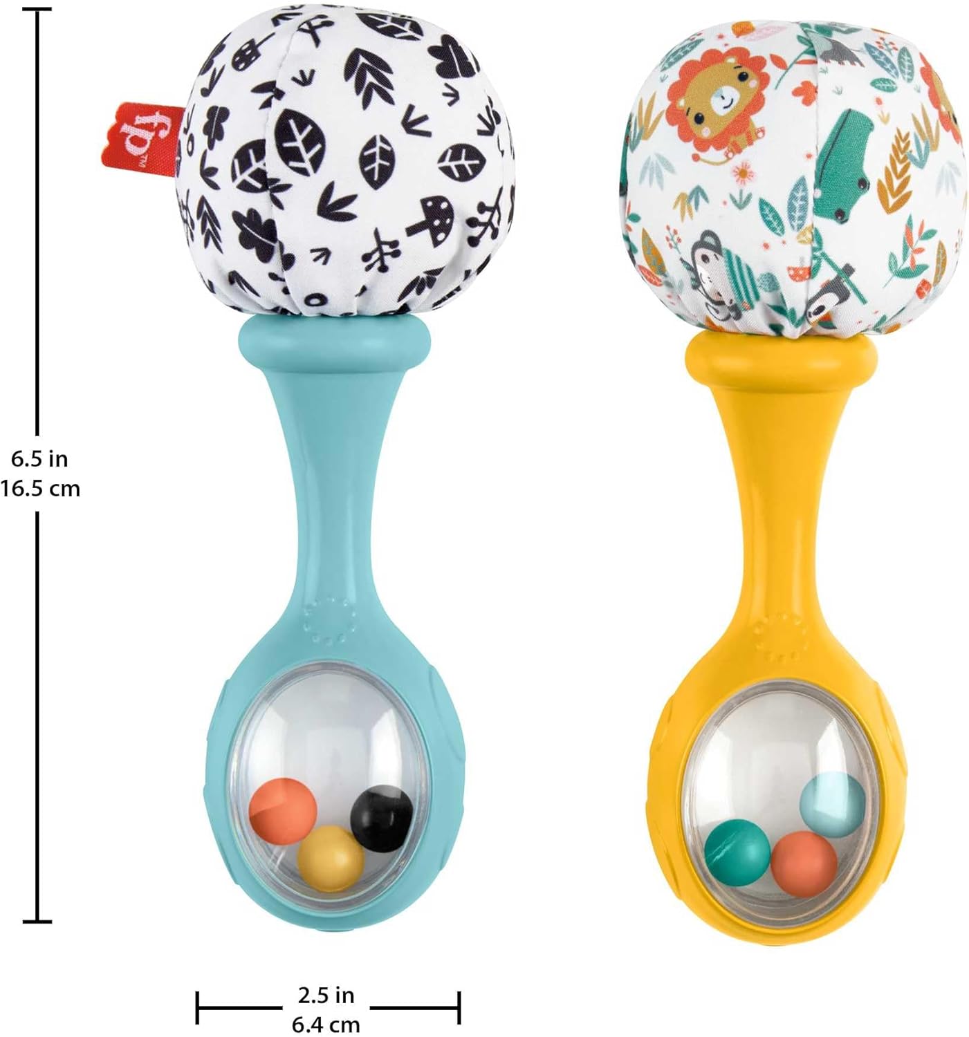 Chocalho e Maracas Fisher-Price Rattle 'n Rock - Brinquedo Sensorial para Bebês a partir de 3 Meses, HMF34