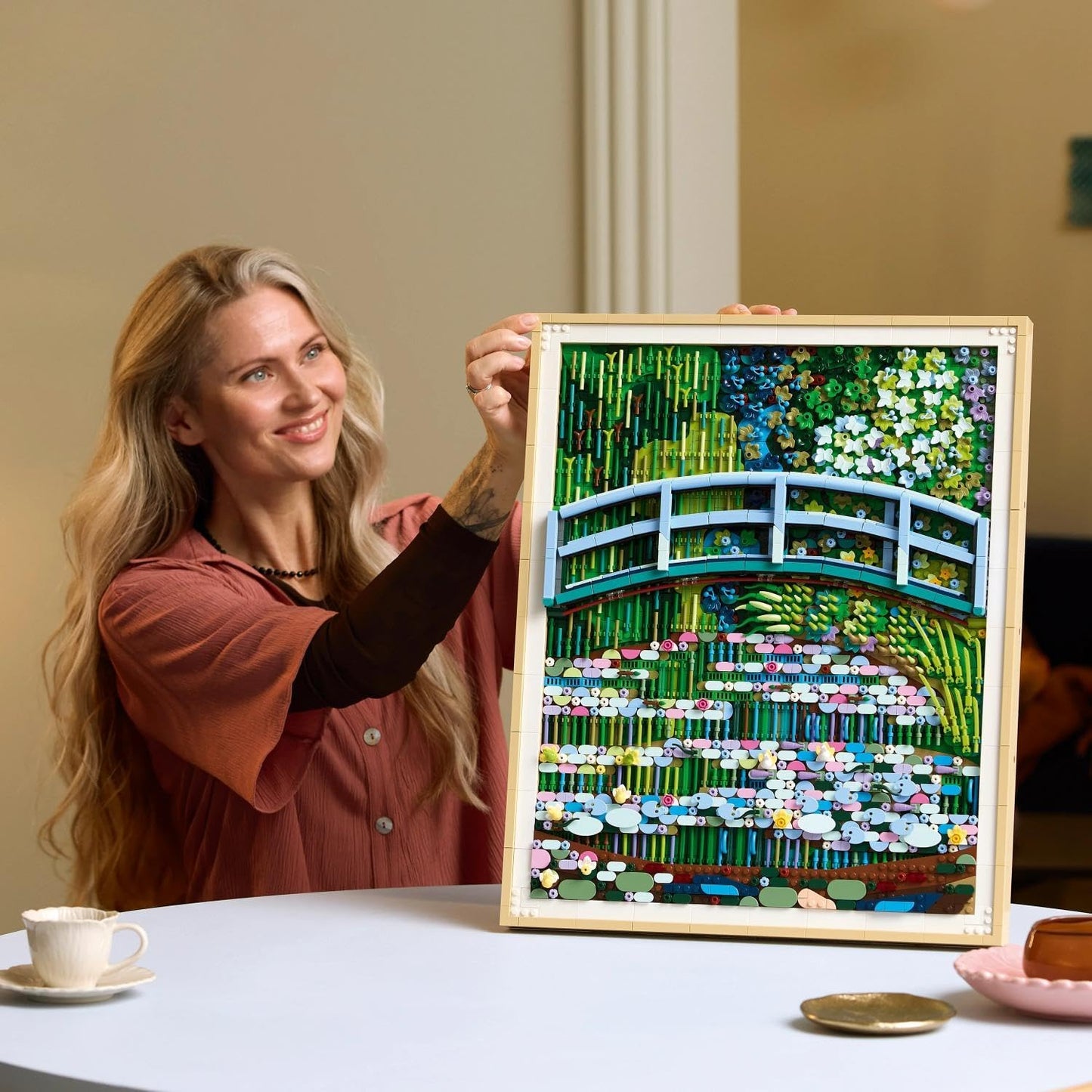 LEGO Art Claude Monet – Ponte sobre um Lago de Lírios-d'água - Arte de Parede 3D para Decoração de Casa - Kit de Modelo Impressionista para Adultos - Ideia de Presente DIY - 31220