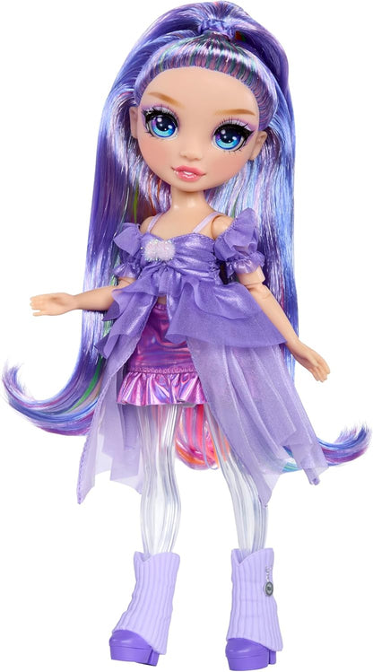 Boneca Fashion Rainbow High Rainbow Shimmers com Slime - Violeta, Roxa - 28cm, Acompanha Kit de Slime e Esquilo de Estimação, Indicada para Crianças a partir de 4 Anos