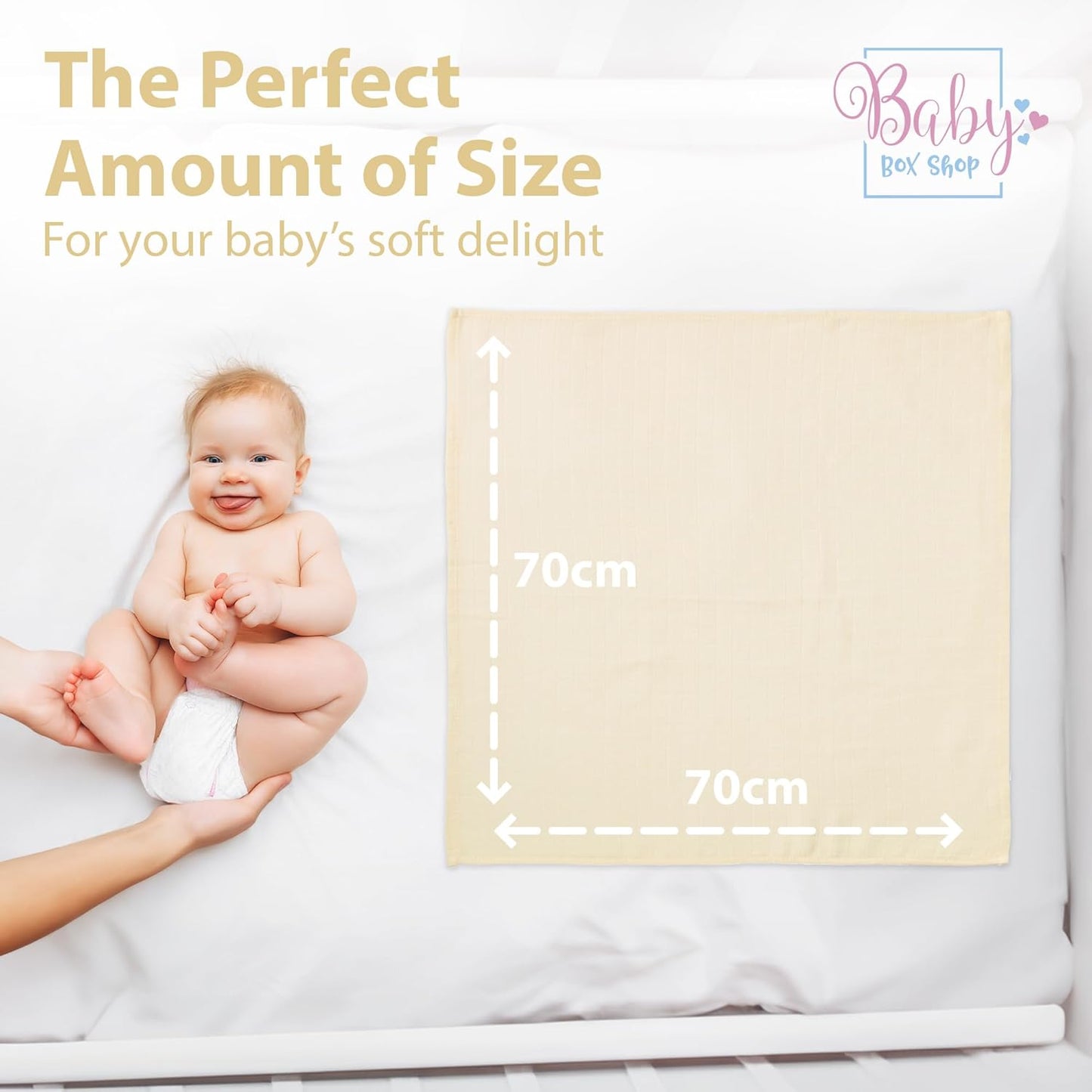 Baby Box Shop - Paninhos de musselina para bebês meninos, 100% algodão macio, para usar como capa de amamentação, paninhos de mão e paninhos de arroto, itens essenciais para bebês recém-nascidos