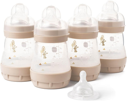 MAM Mamadeiras anticólicas Easy Start | Mamadeira autoesterilizante para leite materno, bicos MAM de fluxo lento, tamanho 1