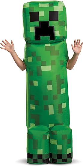 Disguise Traje oficial de Minecraft Creeper Kids, fantasias infláveis para crianças fantasiam um tamanho