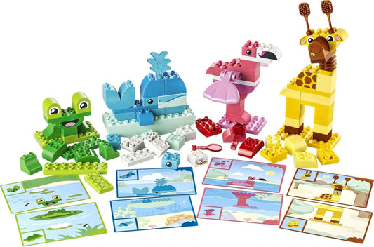 LEGO DUPLO Jogo de Construção de Animais - Brinquedo Educativo de Classificação de Formas e Cores para Crianças - Conjunto Montessori com Figuras e Cartões - Presente de Aniversário para Meninas e Meninos a partir de 3 Anos - 10472