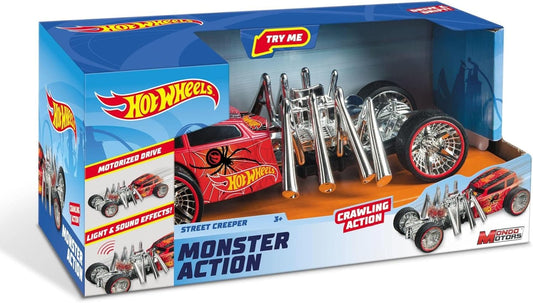 Hot Wheels Street Creeper, a partir de 3 anos, veículo motorizado para crianças, ação monstruosa, realista e único com luzes e sons, brinquedo licenciado, Bladez Toyz
